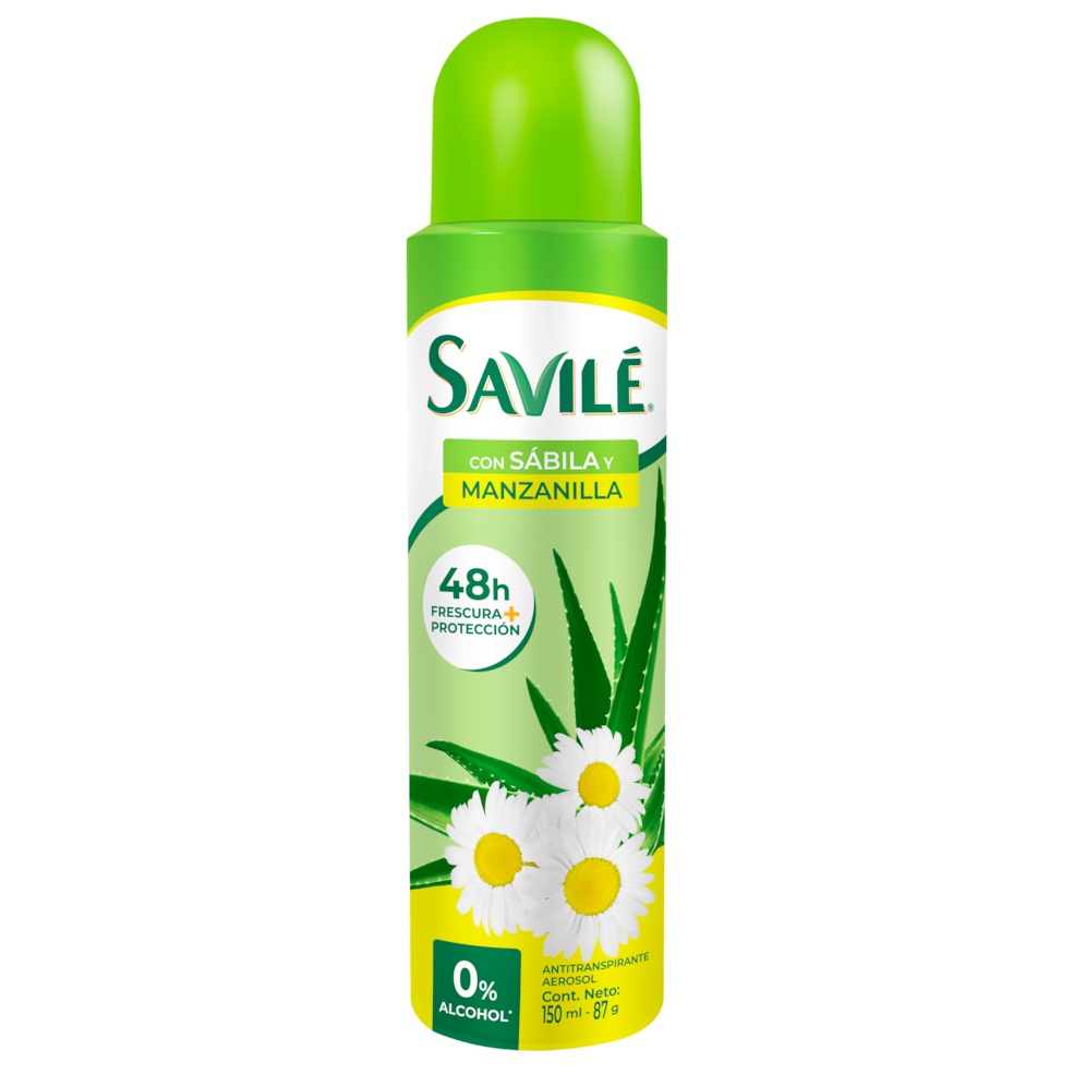 Savile con Sábila y Manzanilla 48H Frescura y Proteccion 150 ml Aerosol