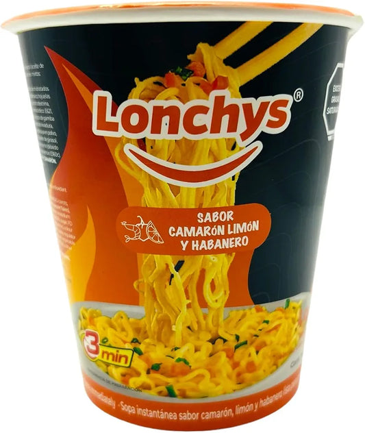 Lonchys Sabor Camaron Limón y Habanero 65 g Sopa Instantanea