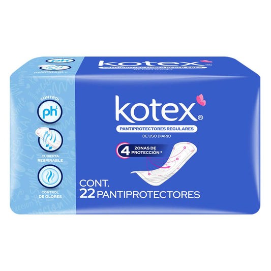 Toallas Kotex Pantiproctetores Diarios 22 Pz  Regulares