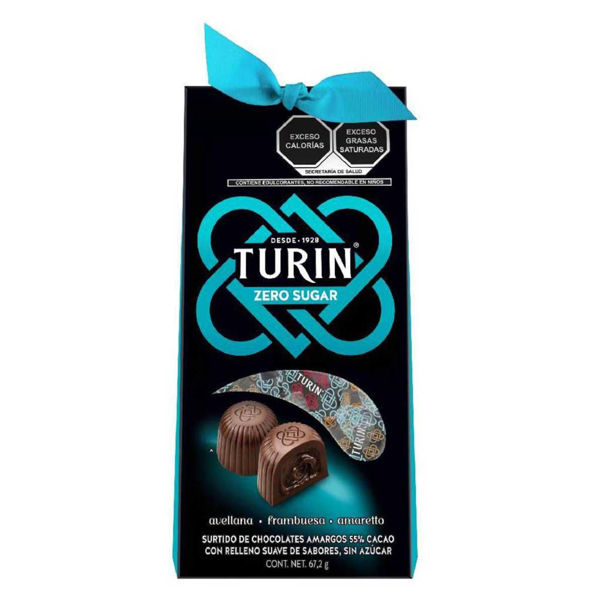 Turin Zero Sugar 80 G Chocolates De Avellana - Frambuesa  - Amaretto
