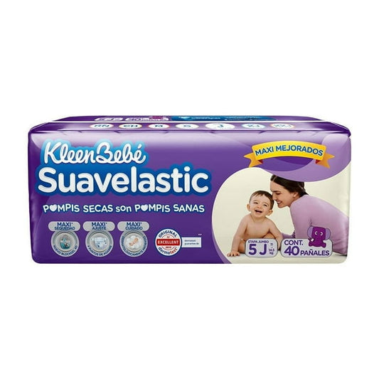 Pañales Suavelastic Quinta Etapa 5 J 40 pzas Jumbo Kleenbebe Suavelastic