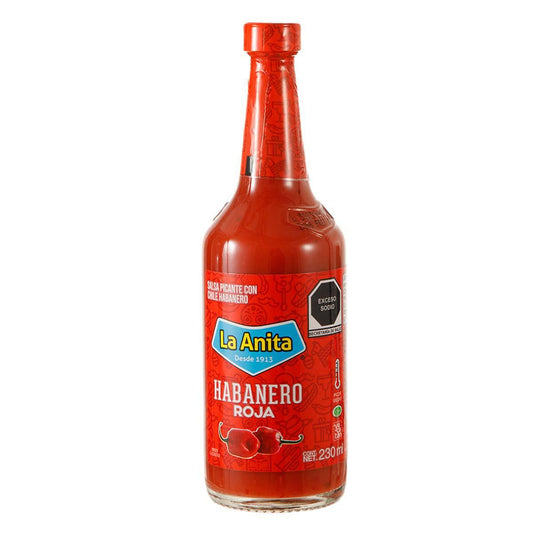 Habanero Rojo 230 ml La Anita Salsa Picante con Chile Habanero