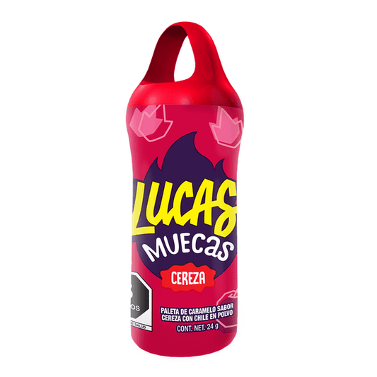 Lucas Muecas Cereza 24 g Paleta de Caramelo y Chile