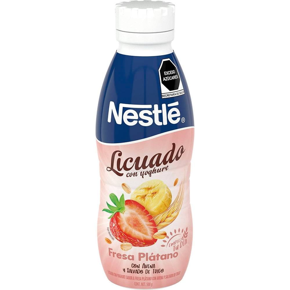 Licuado con Yoghurt Nestlé Fresa Fresa Plátano con Avena 500 g