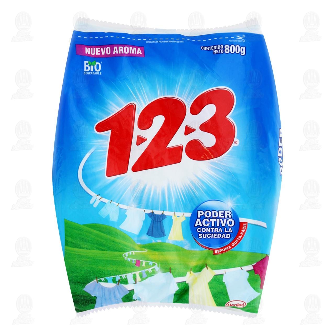 Detergente 123 900 g Poder Activo para Ropa en Polvo