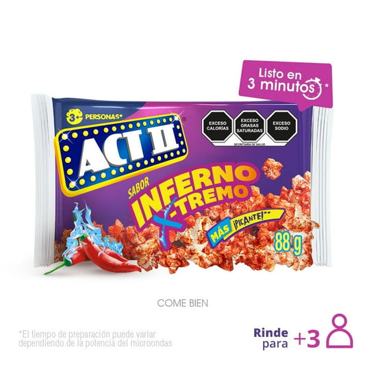 Palomitas Infierno Untra Picante 88 g Aci Ii Palomitas para Microondas