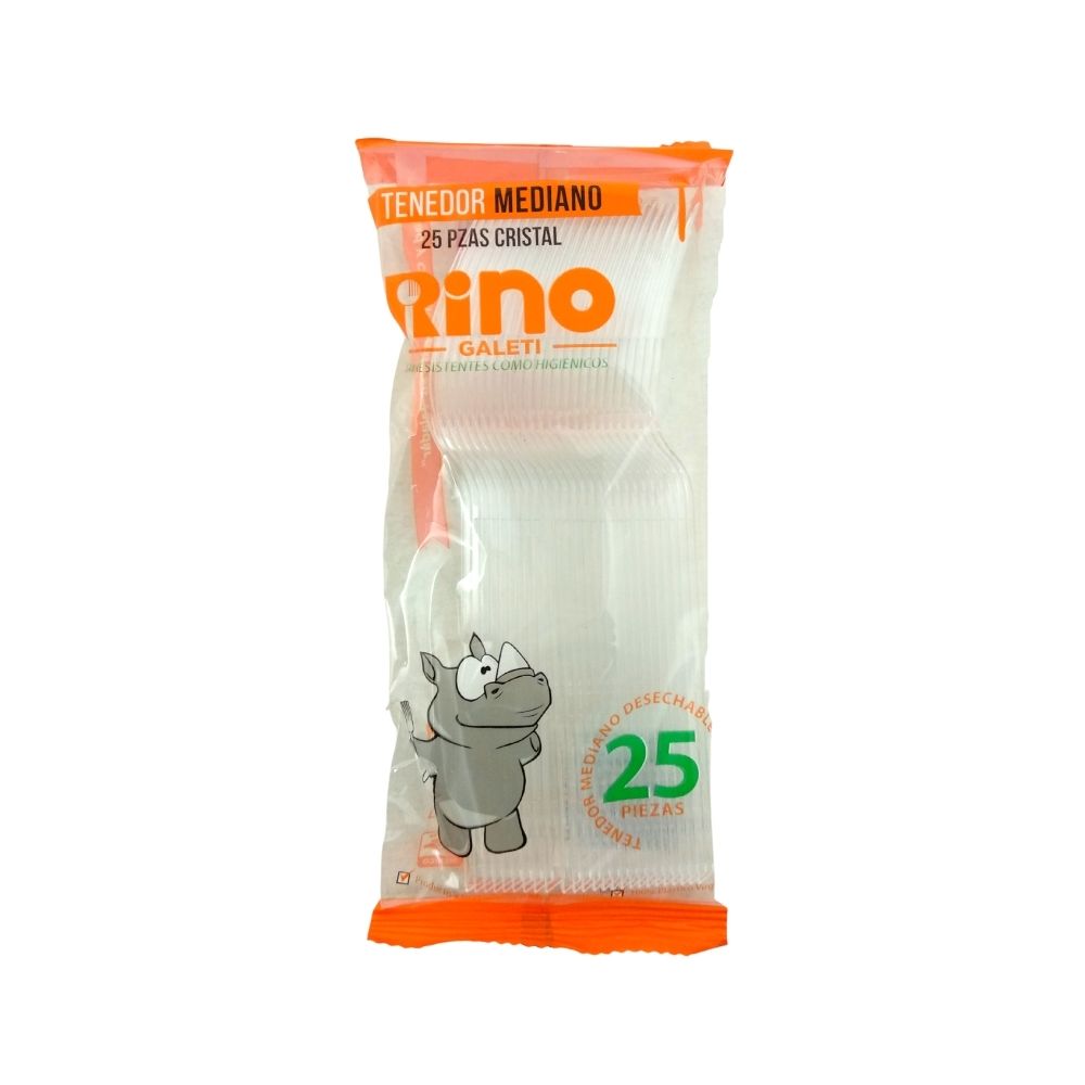 Tenedor Mediano Rino 25 Pz
