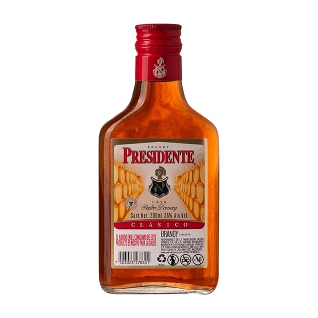 Presidente Brandy Clásico 200 ml 35% Alc. Vol.