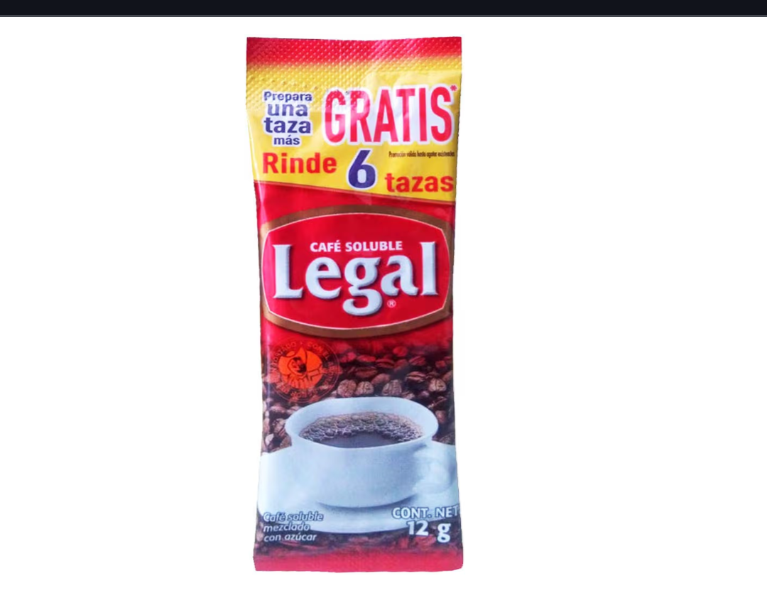 Sobrecito De Cafe Legal Soluble Instantaneo 12 G