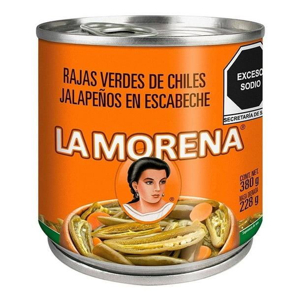Rajas Verdes en Escabeche 380 g la Morena