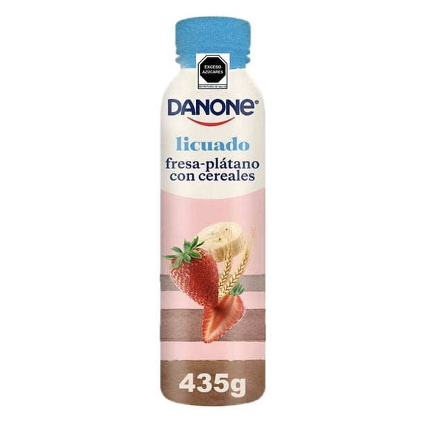 Danone Licuado Fresa-Platano Con Cereales 435 G  Yoghurt Para Beber