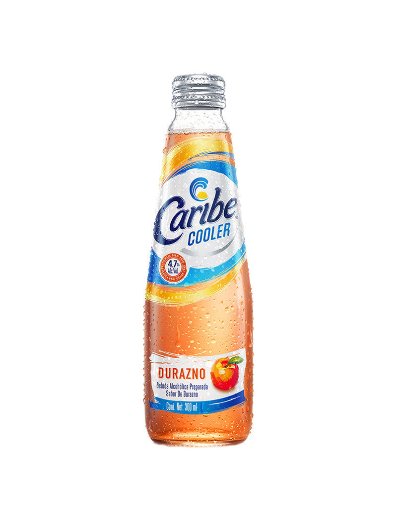 Caribe Cooler Durazno  300 Ml Bebida Alcoholica  Botella 4.7 % Alc. Vol.