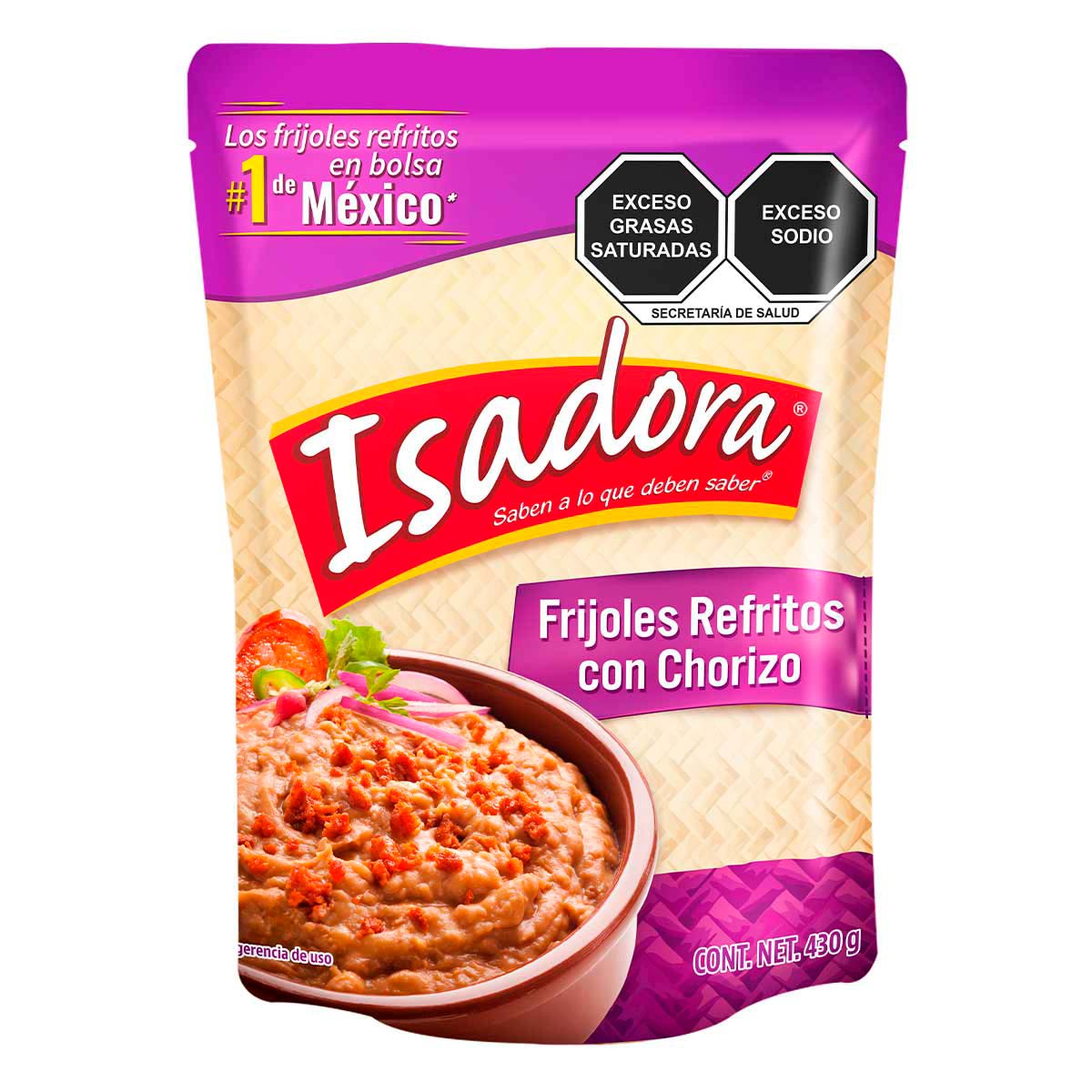 Frijoles Refritos con Chorizo 430 g Isadora