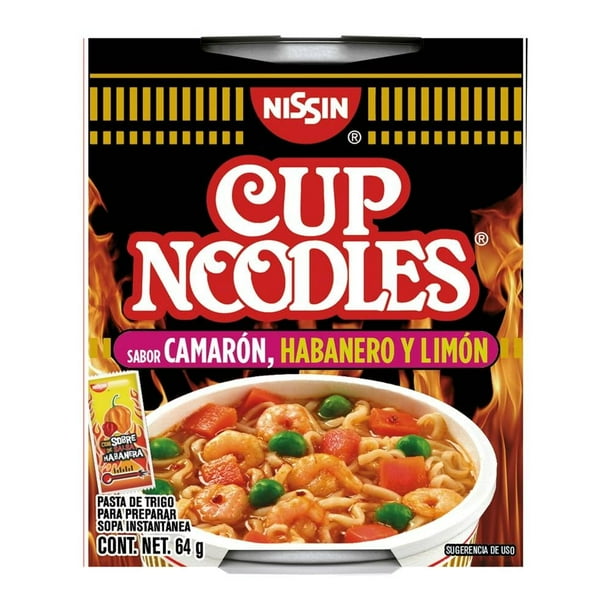 Cup Noodles Sabor Camaron Habanero Y Limon 64 G Sopa Instantanea