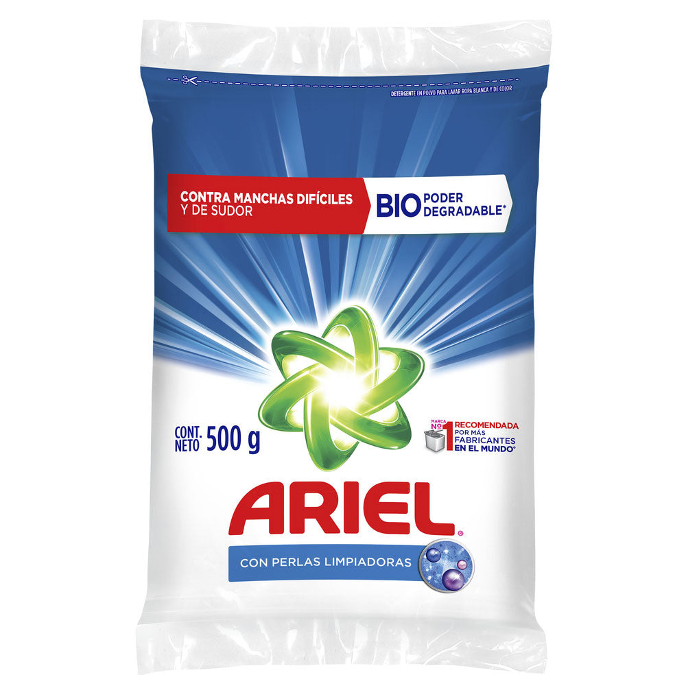 Detergente Ariel 500 G Poder Y Cuidado Para Ropa En Polvo