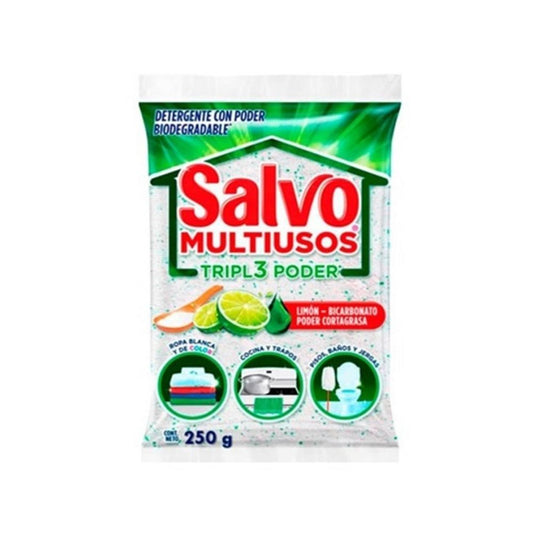 Detergente Salvo Multiusos 250 g Tripl3 Poder-Limón para Ropa en Polvo