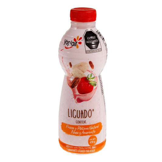 Yoplait Licuado 470 G Yoghurt Con Fresa Platano Y Nuez Para Beber