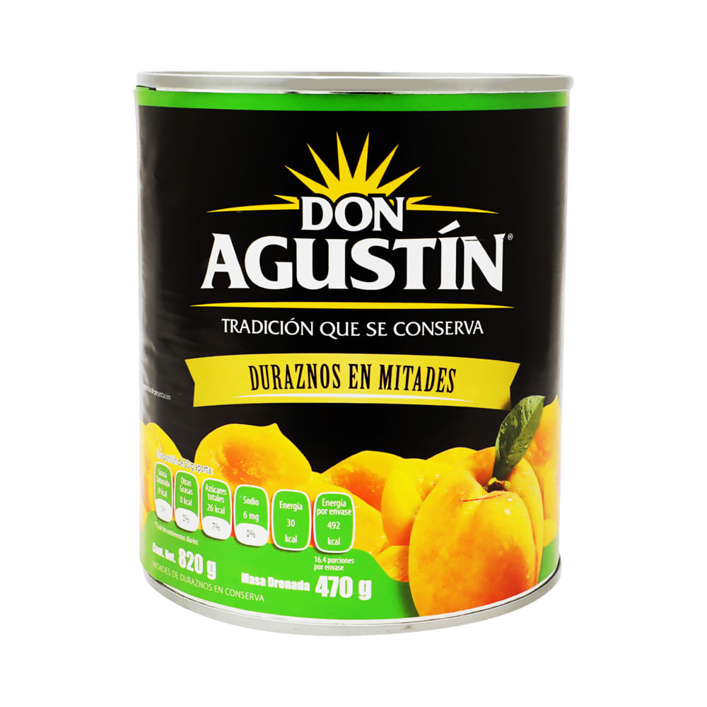 Don Agustin 820 g Mitades de Durazbos en Almibar