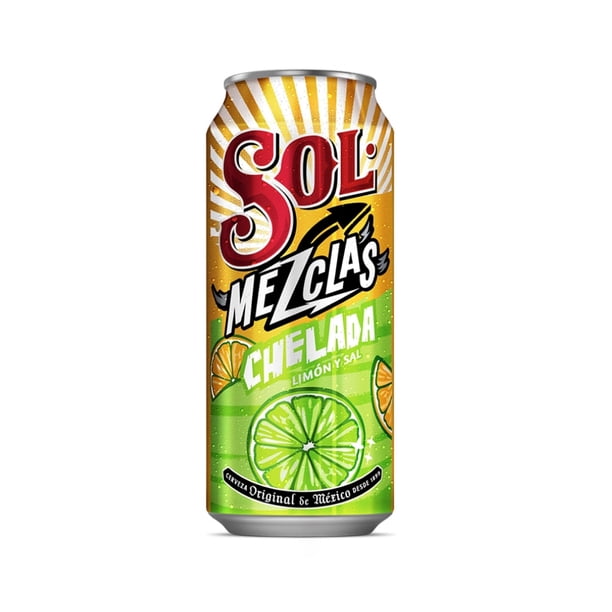 Sol Mezclas Chelada 473 Ml Cerveza Lata 2.5 % Alc. Vol.