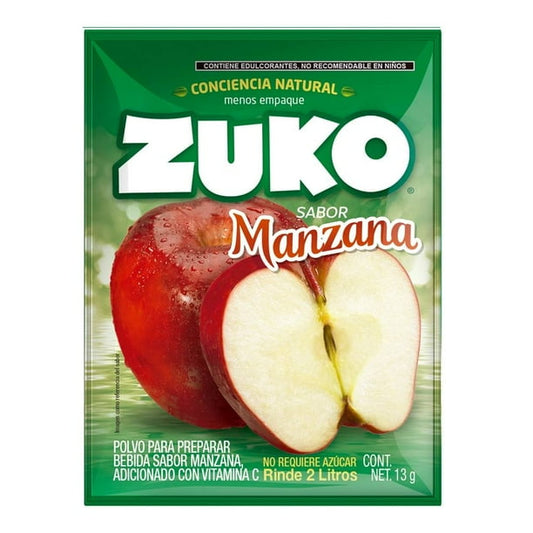Zuko De  Manzana Rinde 2 L 13 G Polvo Para Preparar Bebida