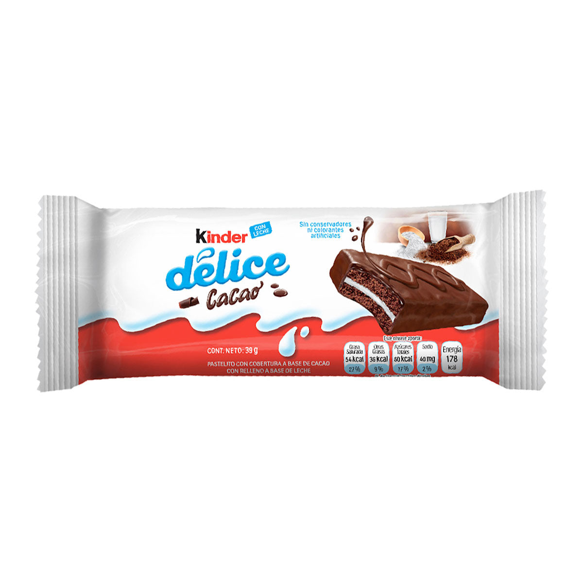 Kinder Delice Cacao 39 g Chocolate con Leche