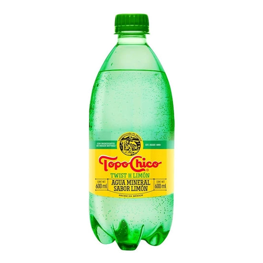 Topo Chico 600 Ml Agua Mineral Sabor Limon