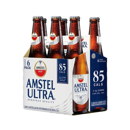 Six Amstel Ultra  355  Ml Cerveza Botella  4 % Alc. Vol.