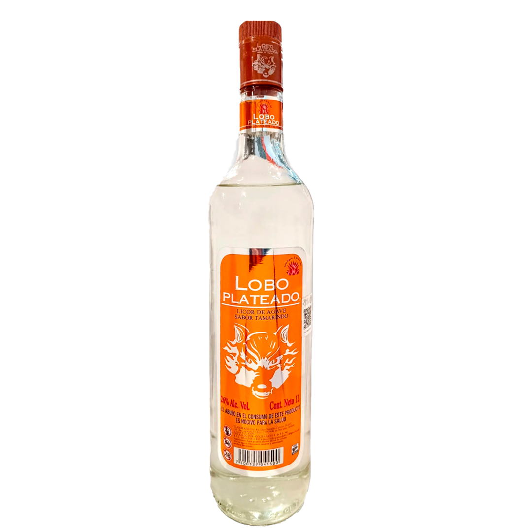 Lobo Plateado Manet Licor de Agave Sabor Tamarindo 1 L 26% Alc. Vol.