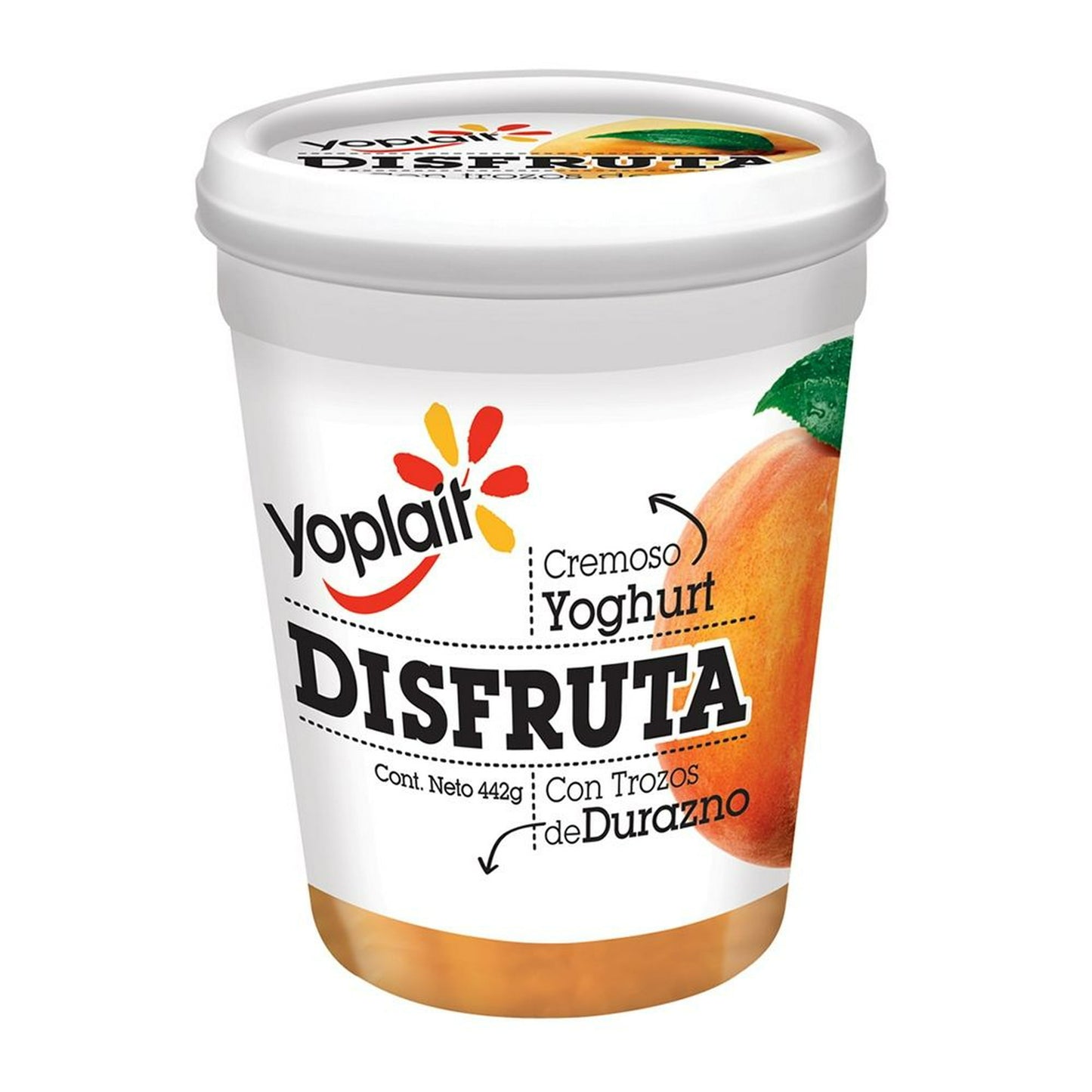 Yoplait Disfruta Cremoso 442 G Yoghurt Con Trozos De Durazno