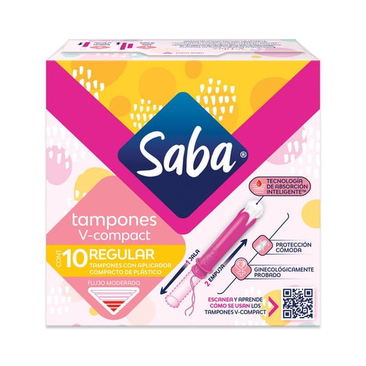Saba Tampones V-Compact Regular 10 pzas