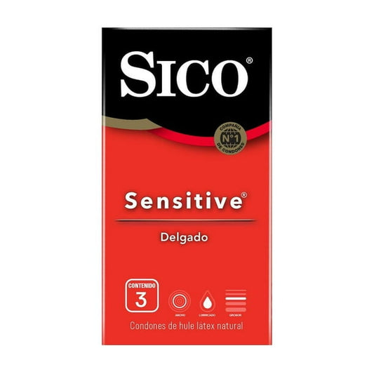 Sico Sensitive Delgado Sico Perservativo 3 Pz