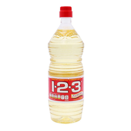 1-2-3 1 L  Aceite Vegetal Comestible Sin Colesterol
