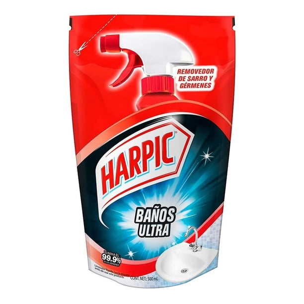 Harpic 500 ml Removedor de Sarro y Germenes Baños Ultra