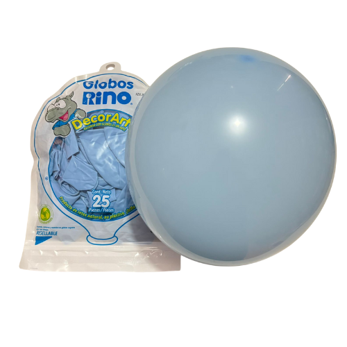 Globos Rino Azul Baby No. 9 50 pzas Decor Arte